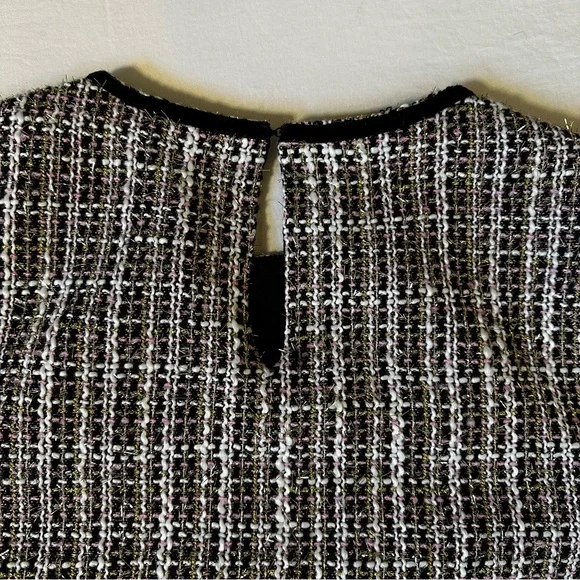 CeCe Black Tweed Mini Dress Sz 12 Dark Academia, preppy, workwear, Blair Waldorf - Picture 7 of 10